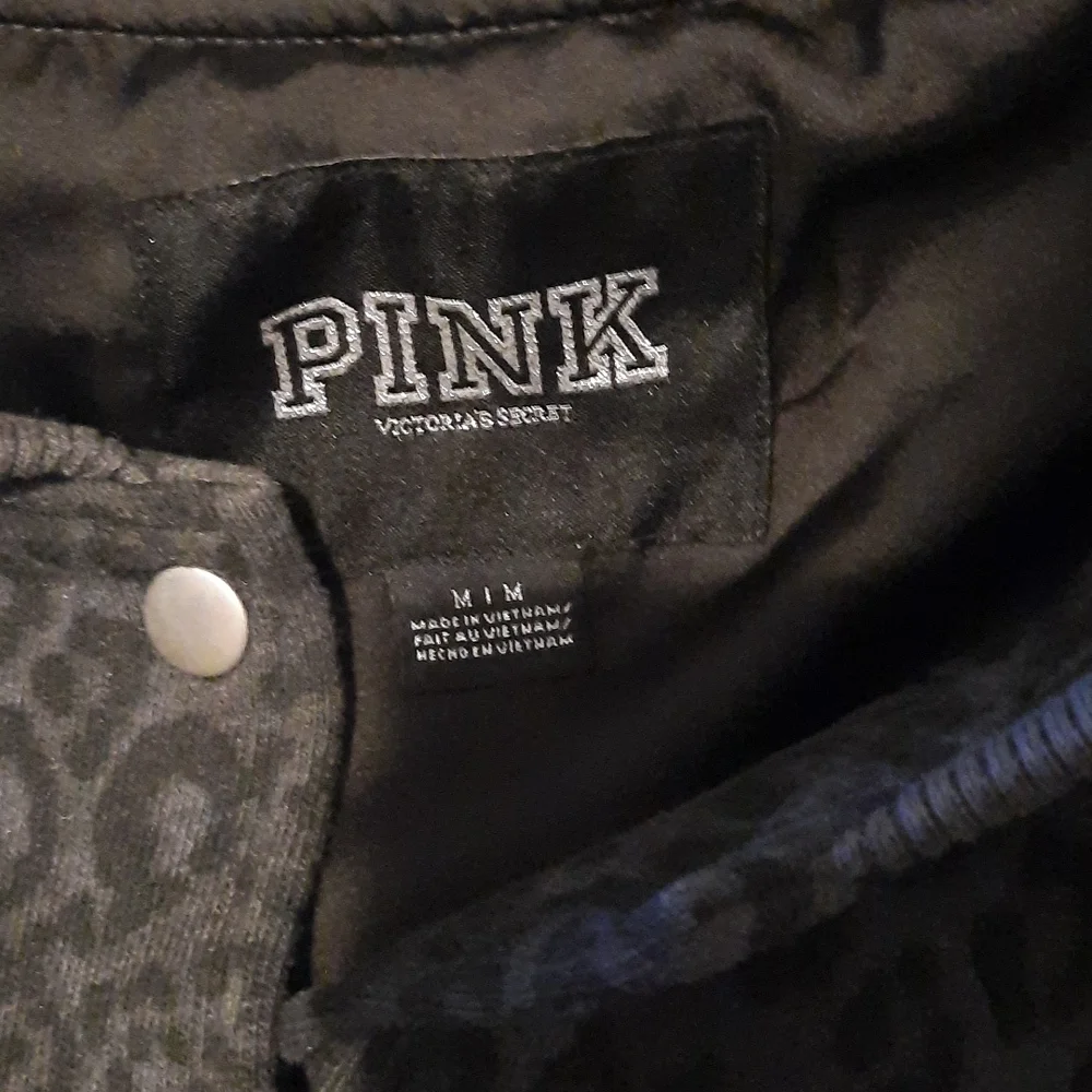 Vintage Victoria's Secret Pink Varsity Cheetah Print Coat with Embellished Bling - Picture 3 of 4